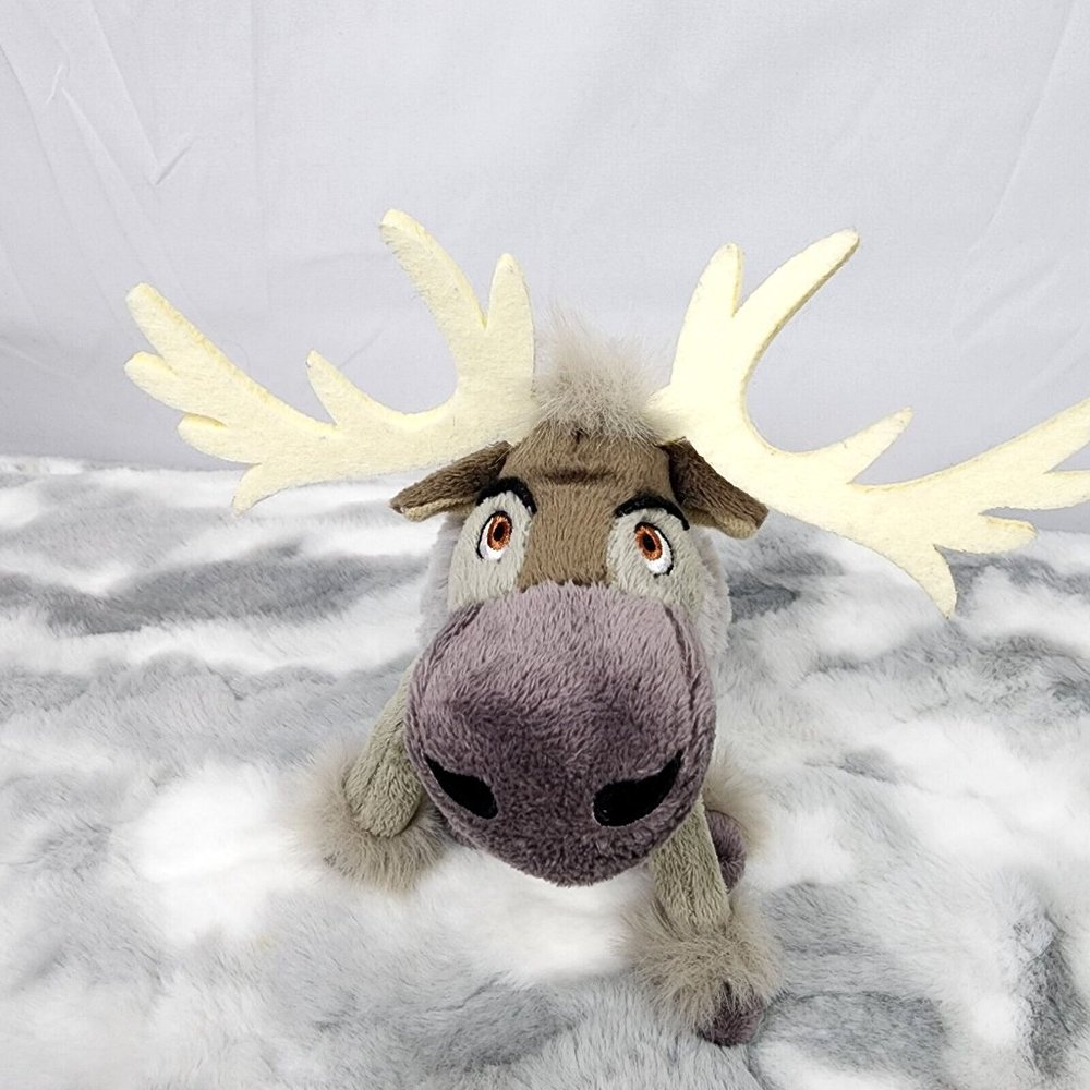 Authentic Disney Sitting Frozen Sven Reindeer Plush Toy - 9"